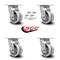 Service Caster 4 Inch V Groove Semi Steel Swivel Caster Set with Roller Bearing and Swivel Lock SCC-30CS420-VGR-BSL-4 - alternate 6